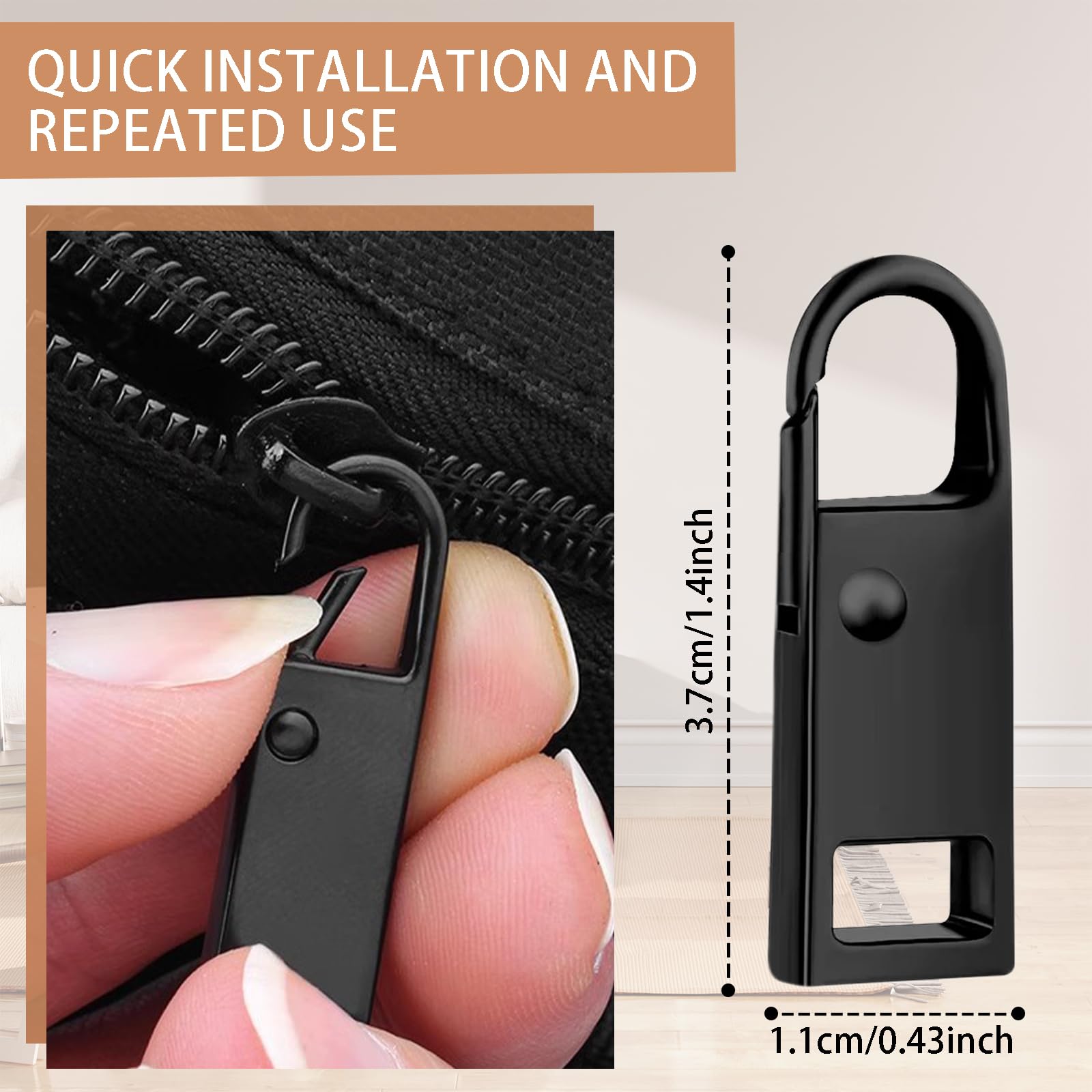 Wilcractk Reißverschluss Reparatur Set 12 Stück - Universal Zipper Schieber In 3 Größen