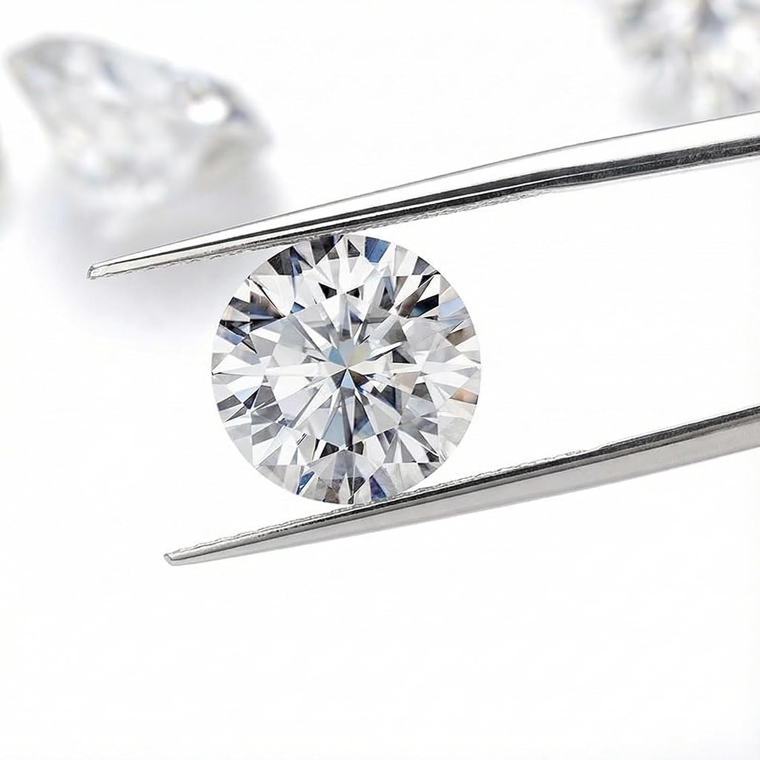 Moissanite Loose Stone, Lab Grown Simulated Diamond, D Color VVS1 Clarity Round Cut Gemstone 0.5ct-8.0ct with GRA Certificate for Rings, Pendants, Earrings & Jewelry Making Gift