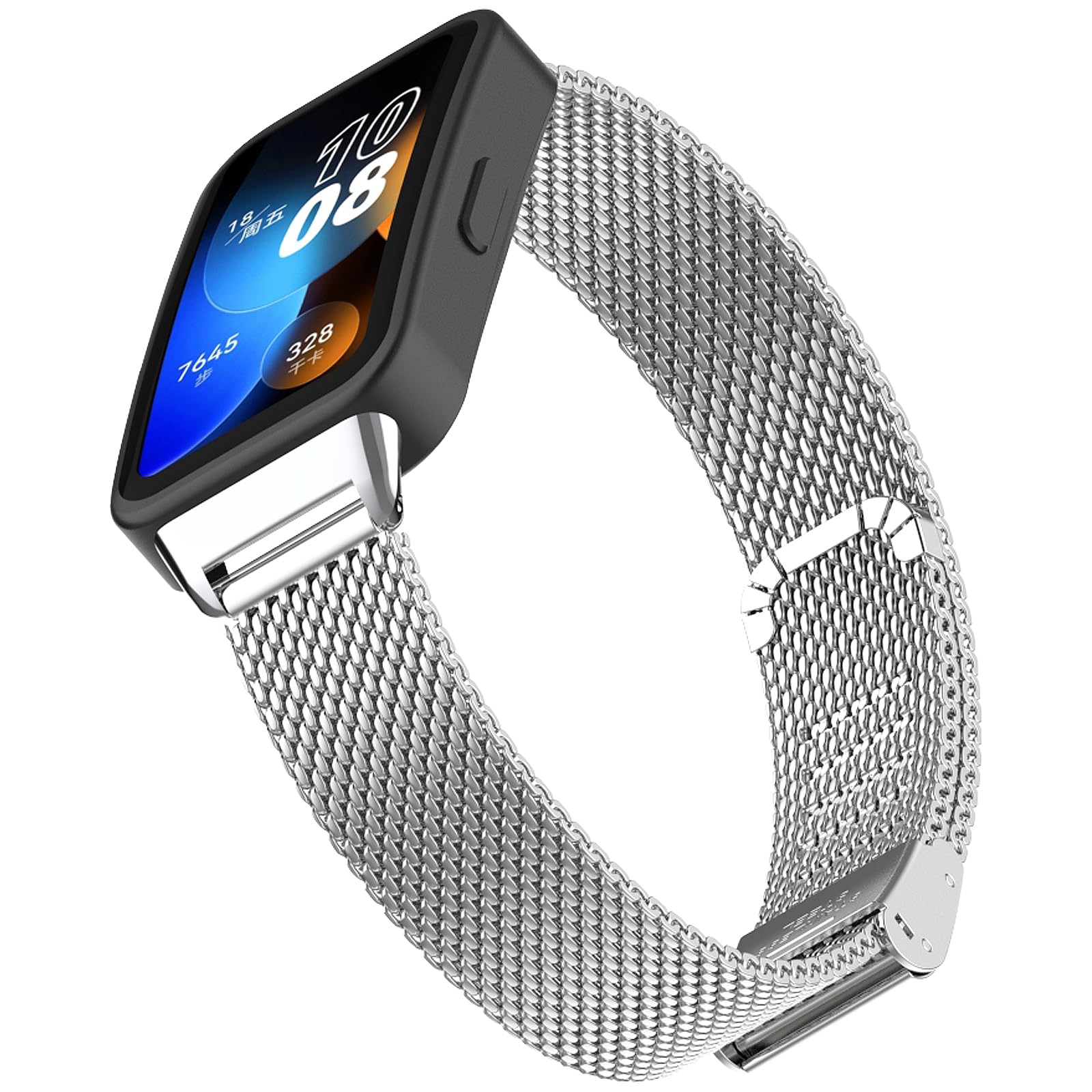 Bracelet Métallique Magnétique Pour Huawei Band 10/9/8 - Acier Inoxydable 304, Réglable, Noir Et Autres Couleurs