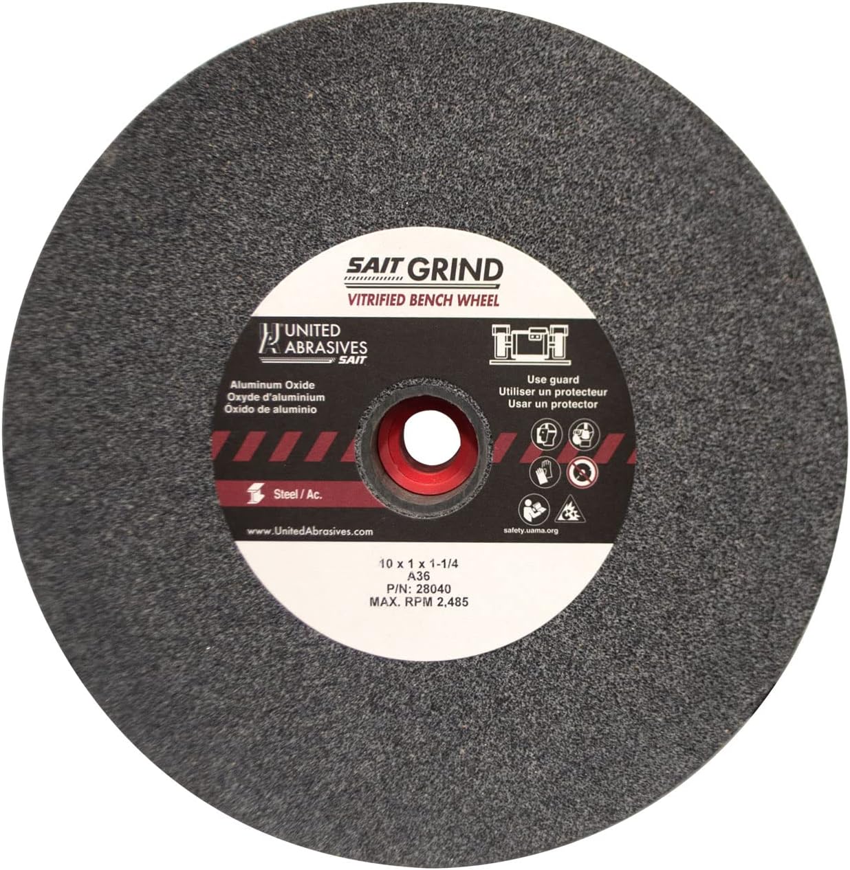 United Abrasives- SAIT VW 10 X 1 X 1-1/4 A36X (QTY: 1),Multi,28040