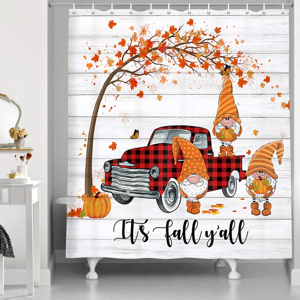 Fall Pumpkin Shower Curtain - Harvest Decor -6 Fall Pumpkin Shower Curtain - Harvest Decor -6