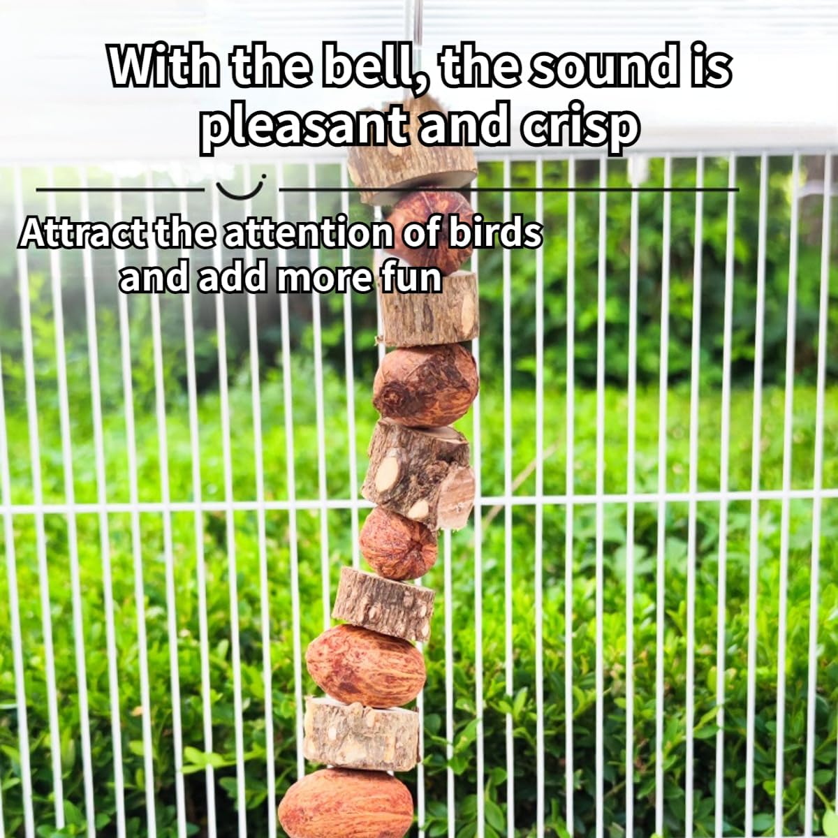 Bird Chew Toys, Bird Climbing Toys, Parrot Toys Grinding Mouth Bite Resistance, Natural Nuts Wood Pinecones Rotating Ladder, Hanging Chew Toys for Parrots Quakers, Budgies Conures