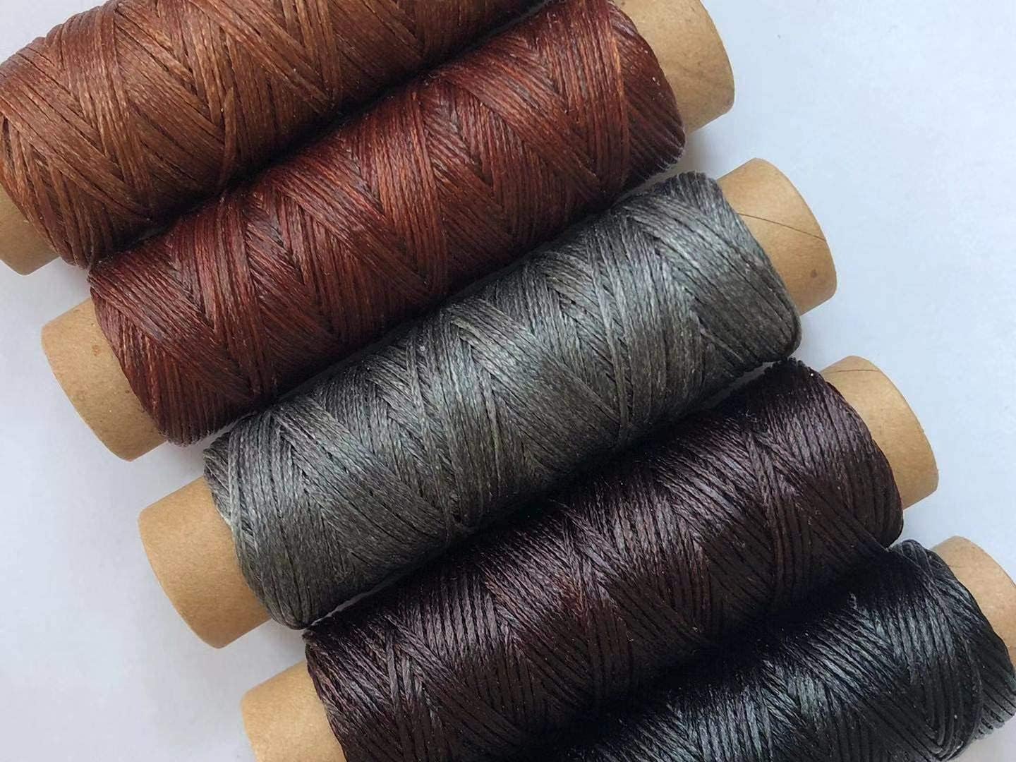 10 Colors 150D Leather Waxed Thread Sewing Stitching String Cord for Leather Craft DIY Projects, 0.8mm Diameter, 330 Yards