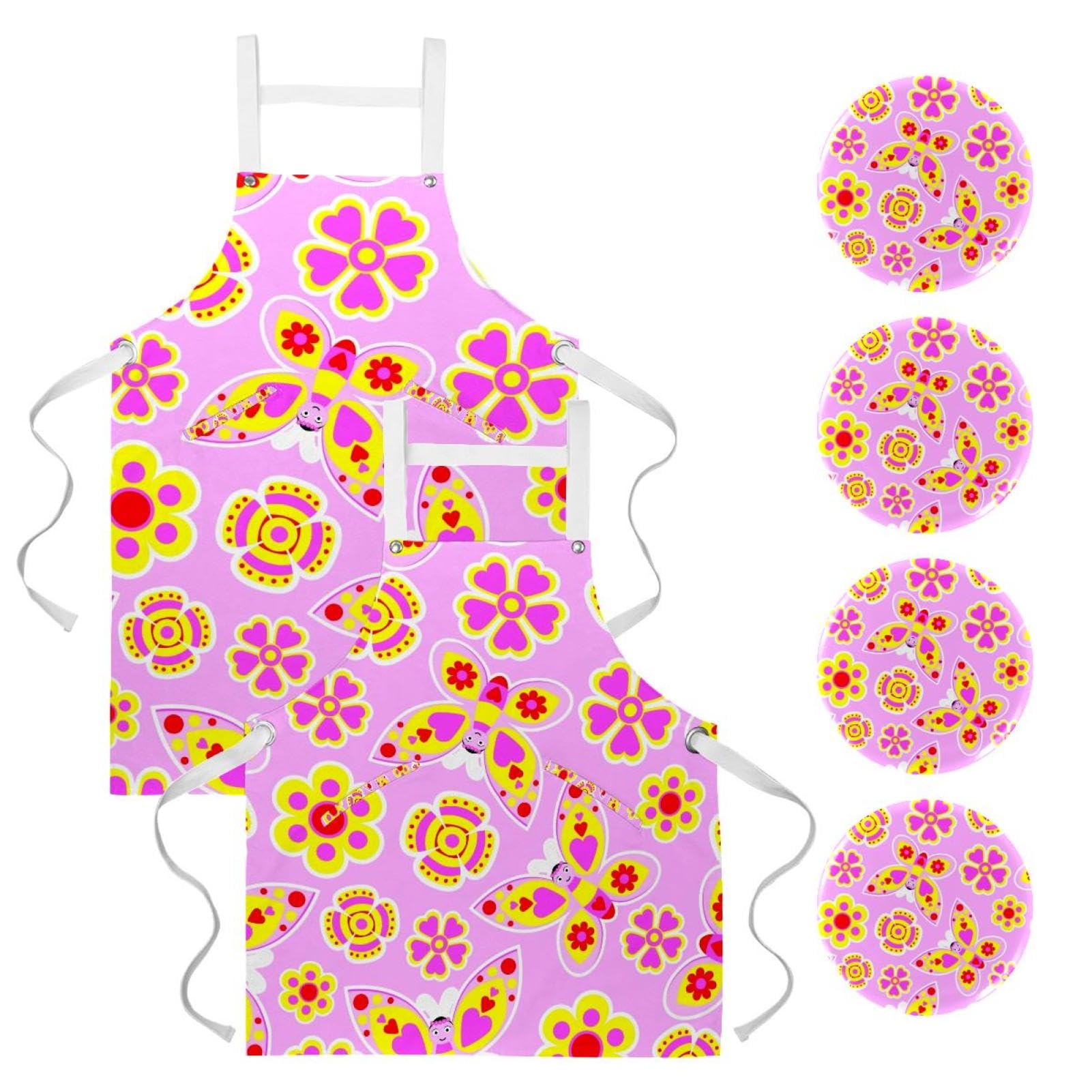 Lot de 2 tabliers de cuisine de serveuse multicolores - 7