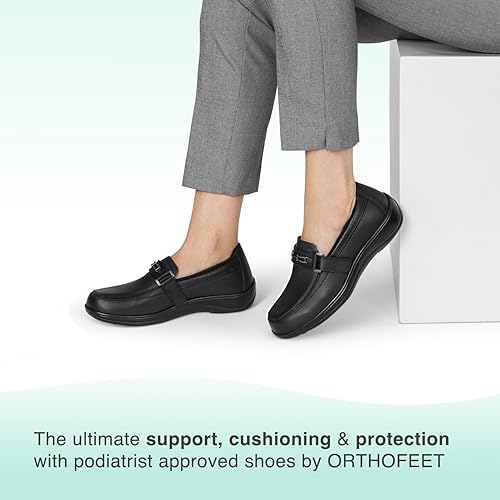 Miniatura 2 de Orthofeet - Alivio del dolor de pies y talón, ancho extendido, mejor fascitis plantar, ortopédica, diabética para mujer, Chelsea