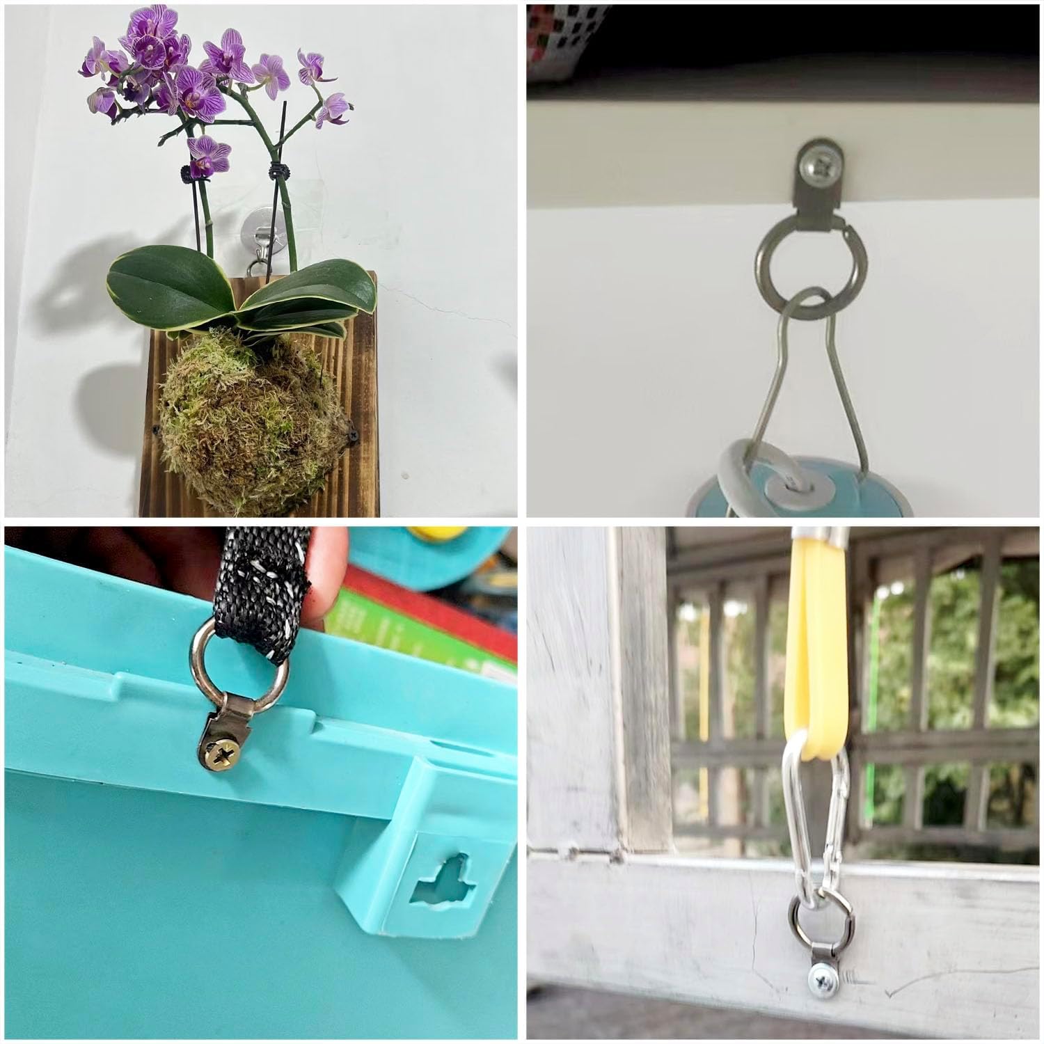 20pcs Picture Frame Hanging Single Hole Nickel Plated Round Ring with Screw Decorative Picture Hooks Hardware Hook Fittings Picture Hanging Heavy Duty Clasps