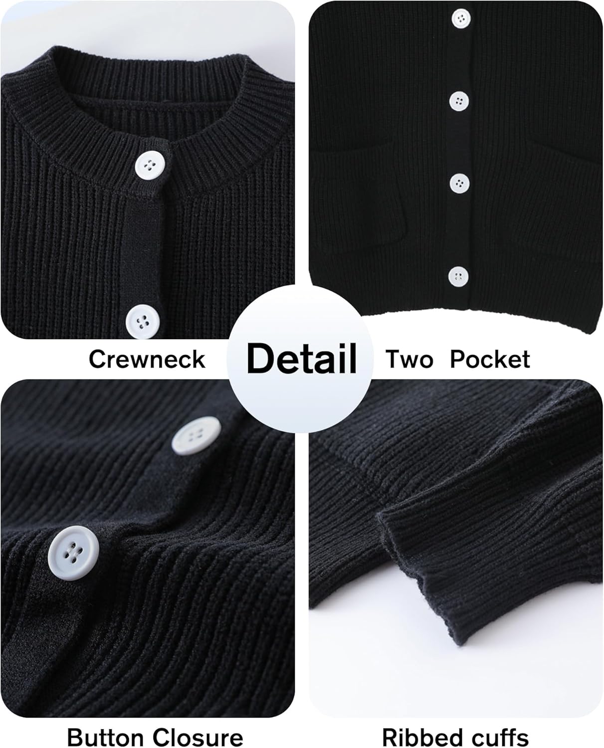 Girls Cardigan Sweater School Uniforms Toddler Long Sleeve Button Knit Solid Sweaters Tops - Image 5