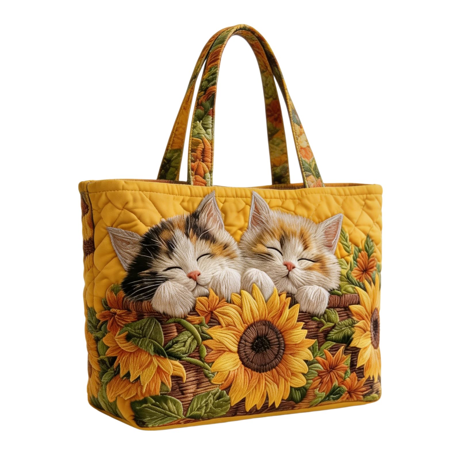 Sac matelassé femme léger à motifs fleurs, sac à main matelassé grande capacité réutilisable, sac pratique voyage courses quotidien, idée cadeau