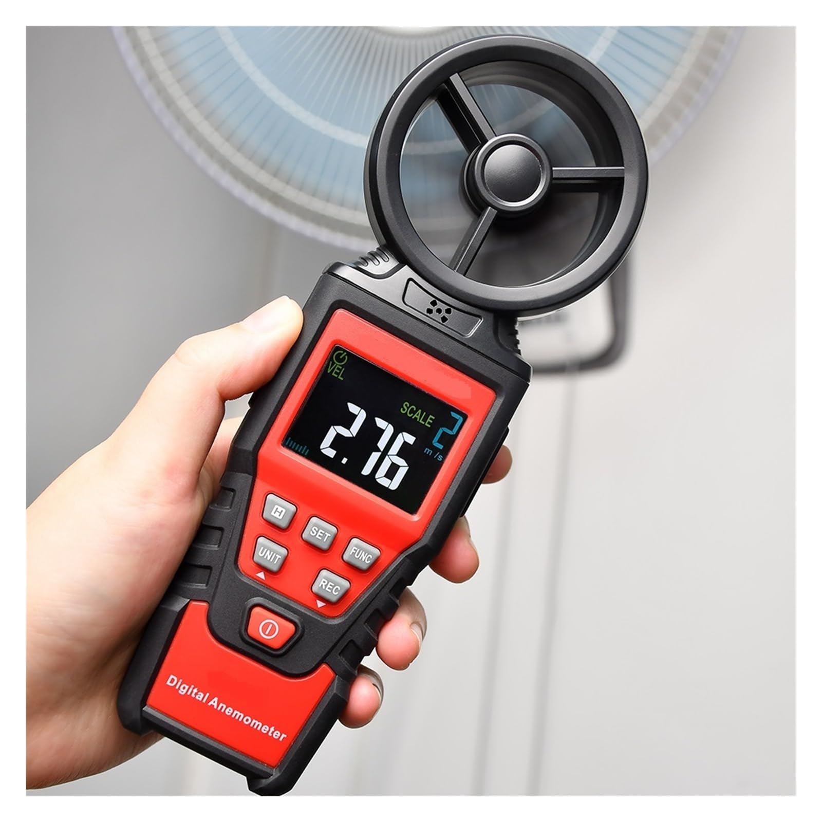 Anemómetro Digital Medidor De Velocidad Del Viento De Mano Portátil Medidor De Viento Pantalla De Retroiluminación LCD Medidor De Temperatura Y Humedad