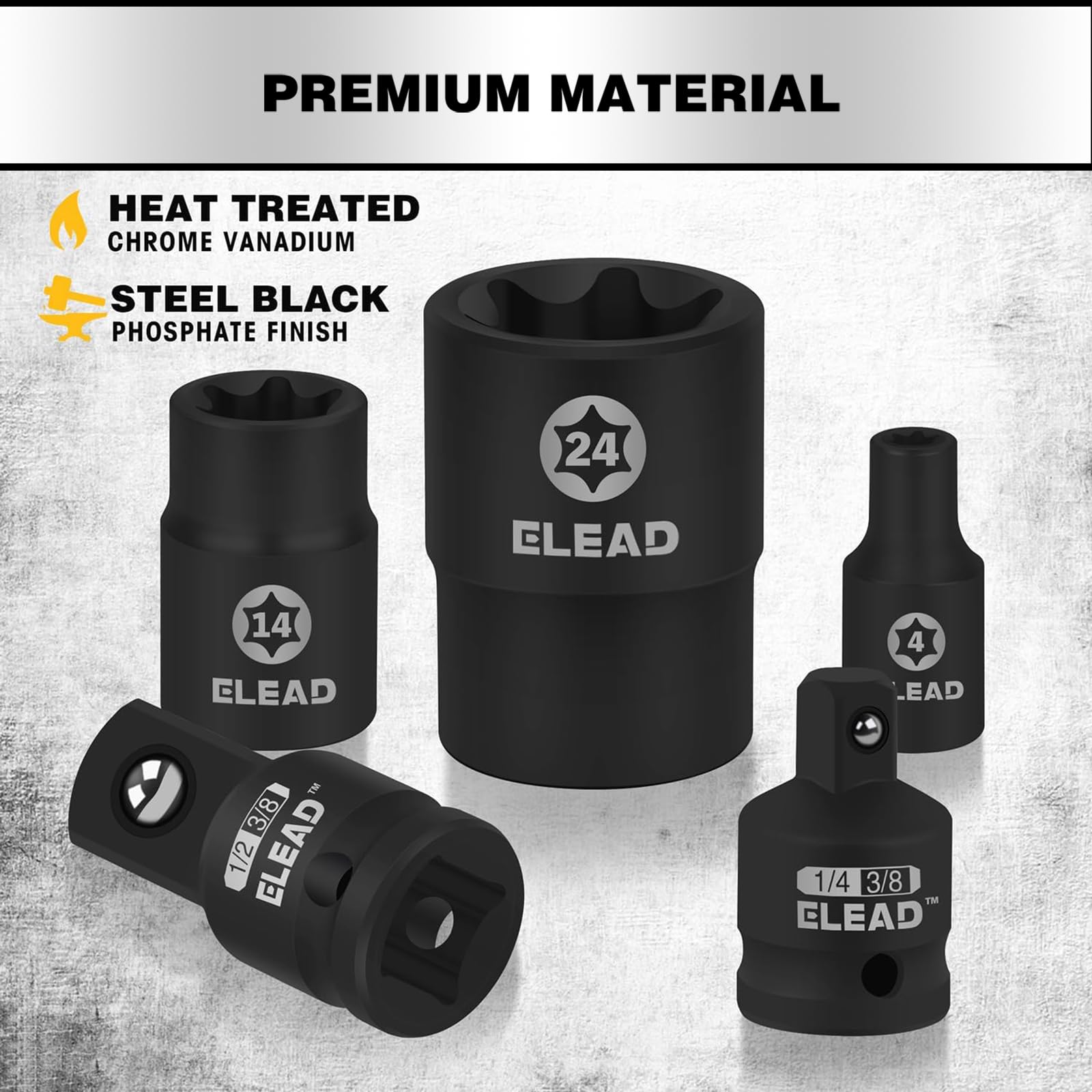 Inverted Rectangle Socket Snapklik.com : 17-Piece Inverted E-Torx Socket Set - Premium Impact Cr ...