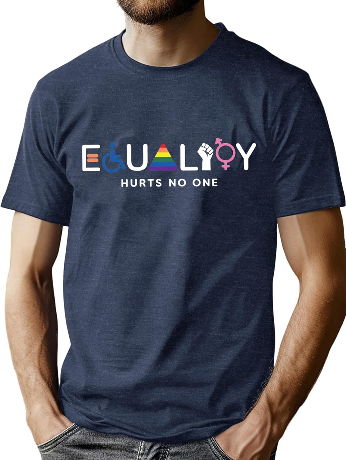 T-shirt Magliette Pride Arcobaleno Umano Casual Stile da Strada Corte