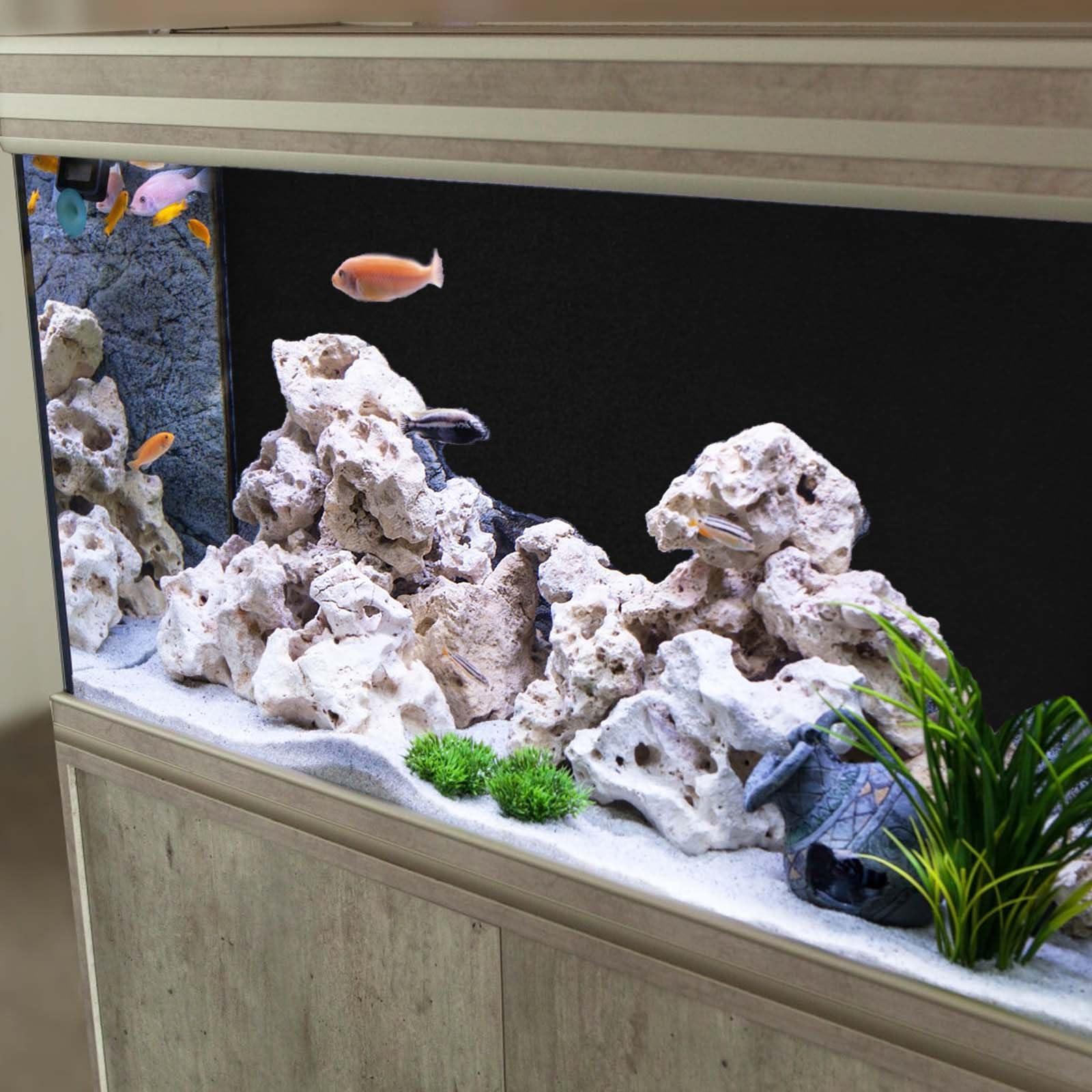 lasuroa Sfondo per Acquario, 40x100 cm Sfondo per Acquario Nero Sfondo per Acquario Statico Sfondo per Acquario Statico