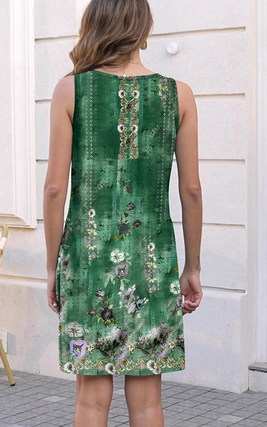 Disamer Womens Summer Dress 2026 Casual Button Down V Neck Sleeveless Boho Floral Beach Sundresses Vacation A-Line Dresses - Image 5