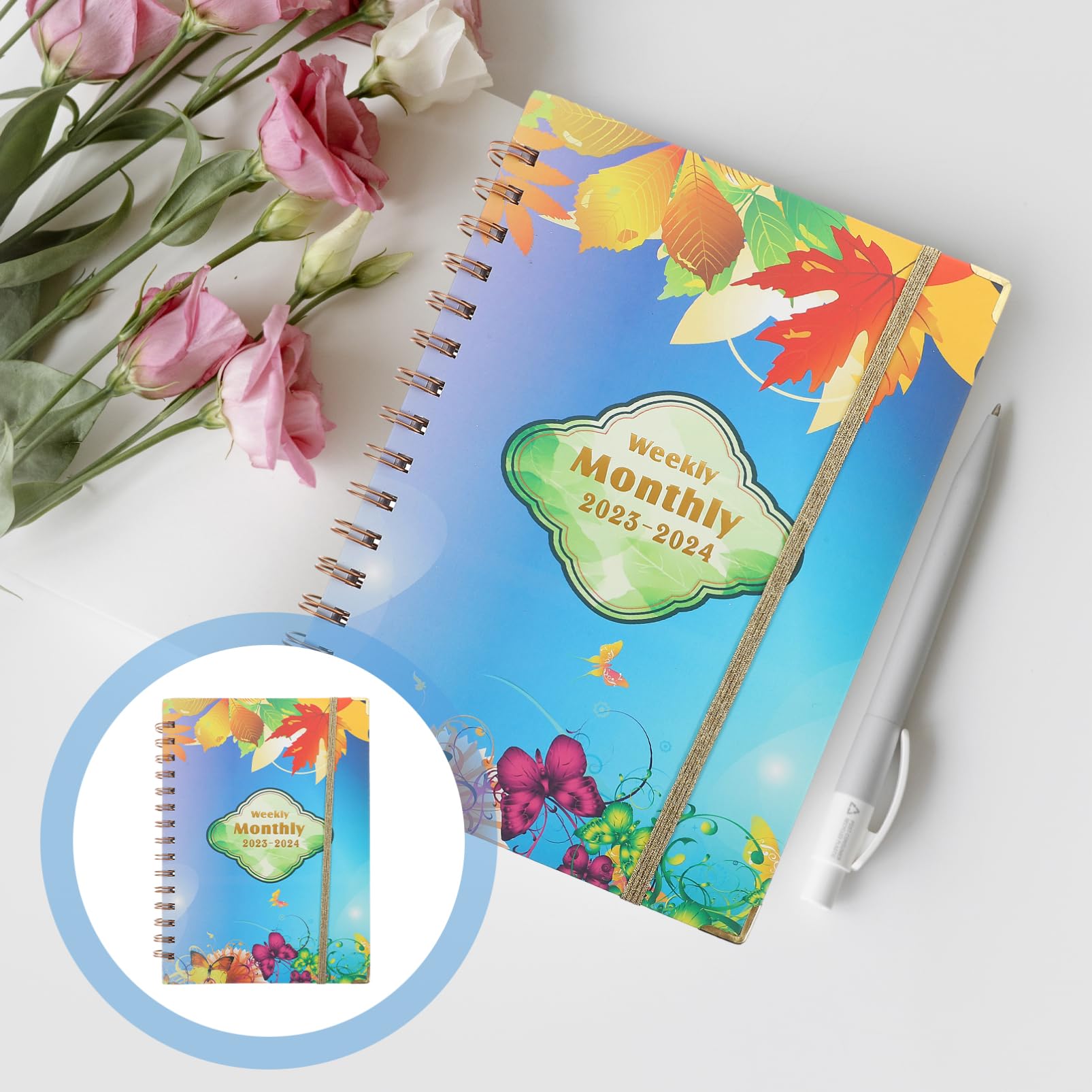 Lurrose 5stücke Akademischer Planer Englisch Notizbuch Spiralbindung Hochwertiges Für Studierende Und Bürobedarf Wochen Und Monatsübersicht