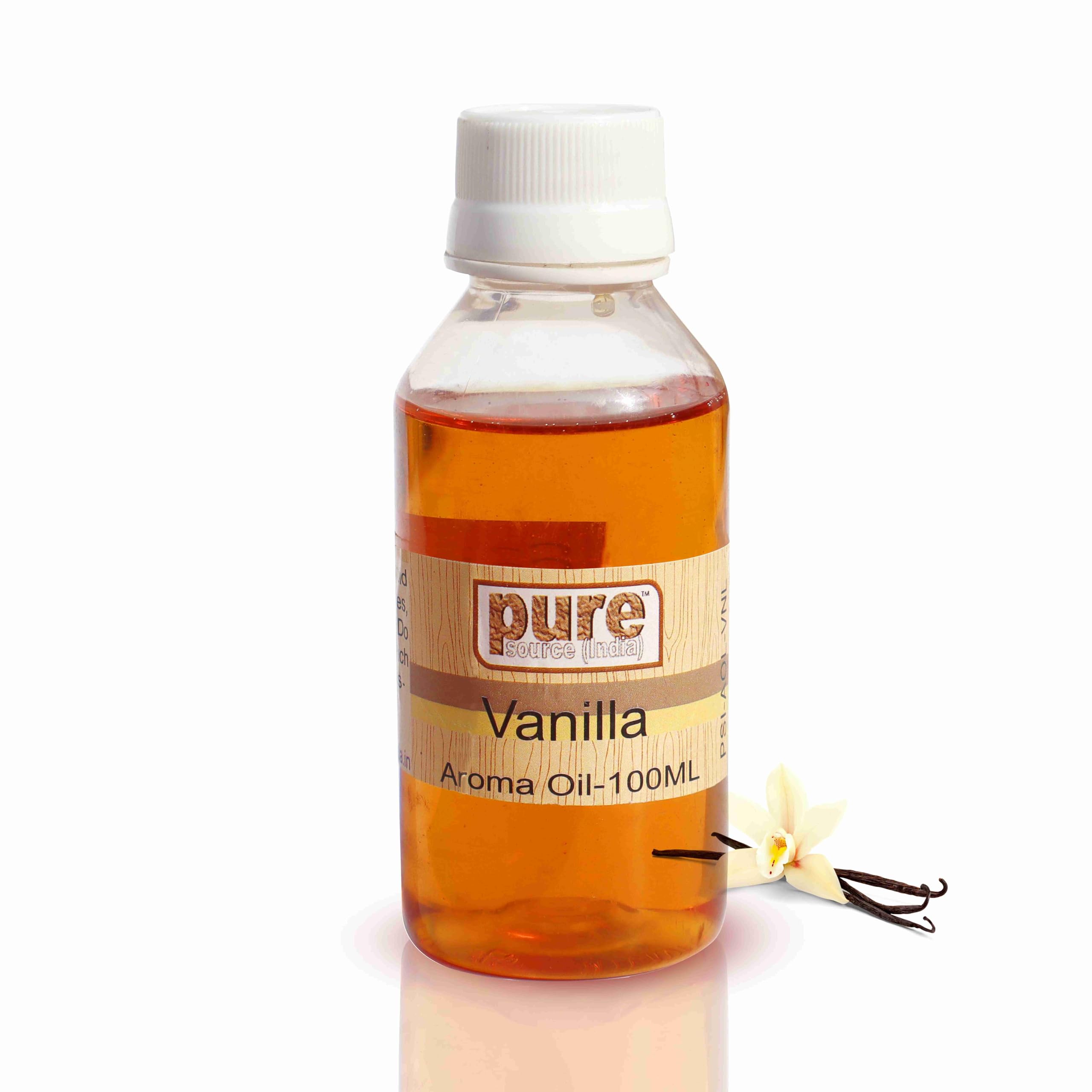 Pure Source India Vanilla Aroma Oil Undiluted 100 ML Pack Suitable for Aroma,Potpourri,Soap Making,Spa etc