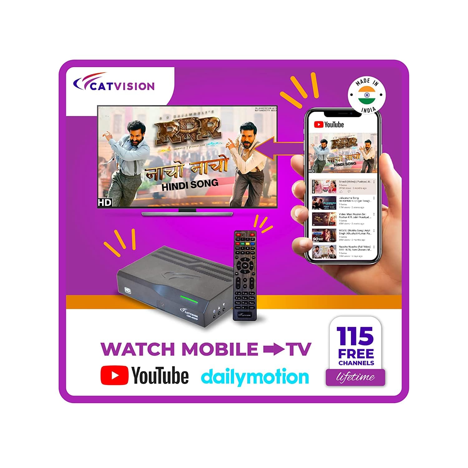 Catvision Dd Freedish Wifi Set Top Box 115 Tv Channels