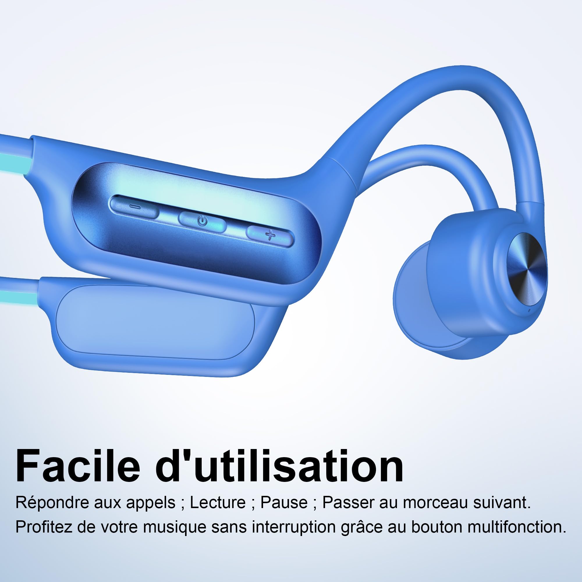 Casque à Conduction Osseuse Bluetooth 5.3, Écouteur de Natation Étanche IP68, Mémoire 32Go Intégrée, Lecteur MP3, 10h Autonomie, Écouteur sans Fil Sport pour Natation, Running, Cyclisme