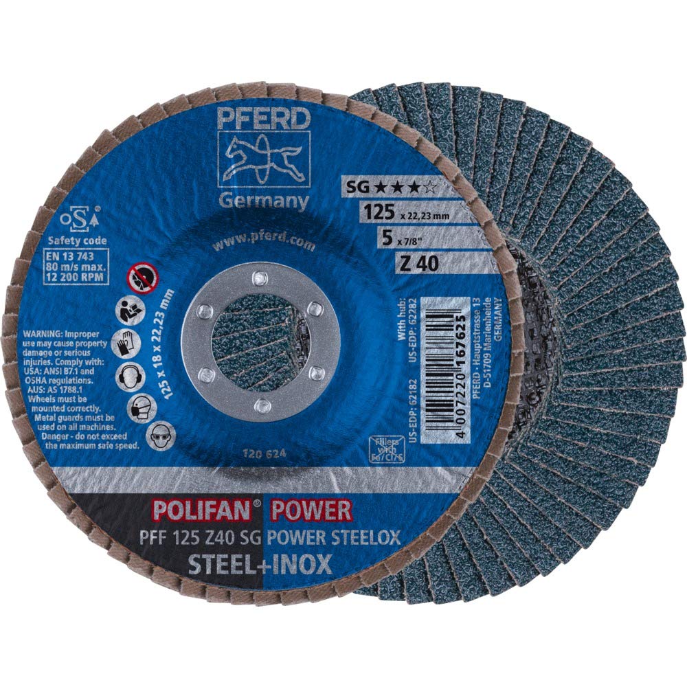 Disco a lamelle PFERD POLIFAN PFF 125 Z 40 SG POWER STEELOX