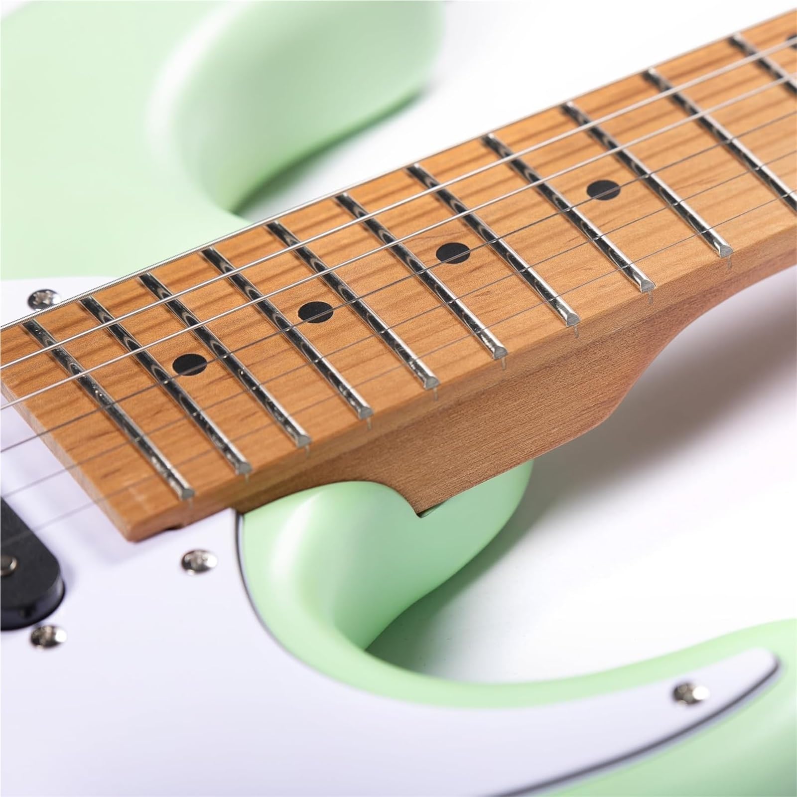 Chitarre Elettriche Adulti Chitarra Elettrica A 7 Corde Con Tastiera In Acero Verde Pisello(Pea Green)