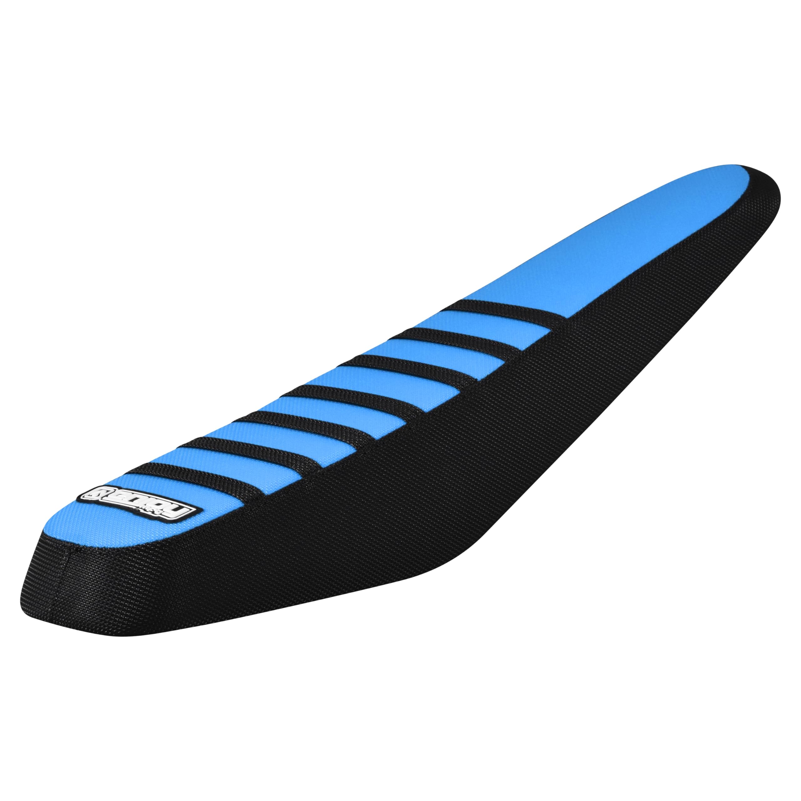 Enjoy Mfg Seat Cover - Compatible Fit for ZOOZ UU750 UU1100 UF1200 E-Bike w/Ribs #391 (Black Side/Light Blue Rib)