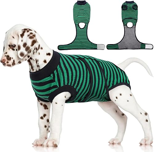 Miniatura 63 de Fuamey Traje de recuperación para perros, esterilización, protege la piel, antilamidos, heridas abdominales, mameluco para hembra, macho, cachorro