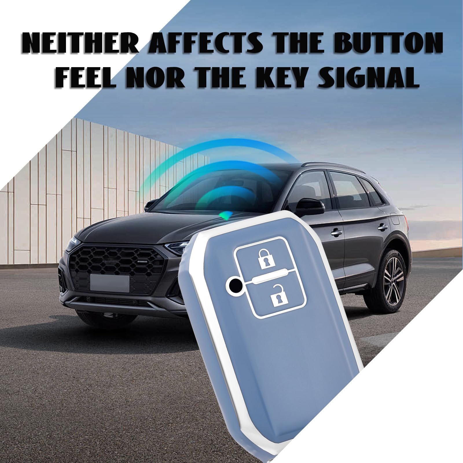 OFF WE GO Custodia Chiave Cover Chiave Guscio Chiavi per Suzuki Swift V Waggon R Monopoly Maruti Dzire Ignis Swift Embona XL7 Sport Coprichiave TPU Copri Chiavi Telecomando Portachiavi, Argento Viola