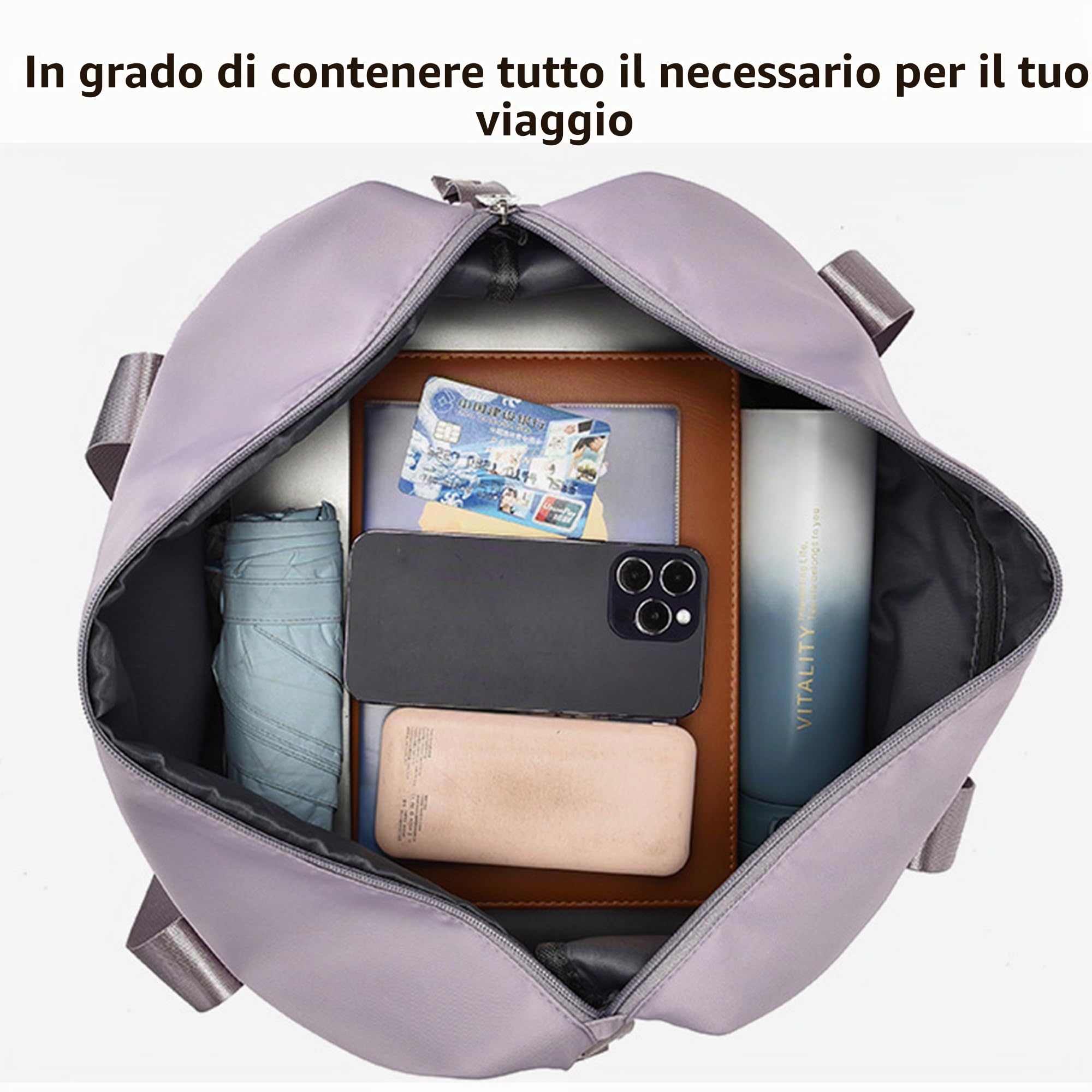 Borsa da Viaggio con Ruote, Borsone Pieghevole Espandibile con Ruote Rimovibili, Impermeabile Grande Capacità Bagaglio a Mano Espandibile, Borsa da Weekend da Donna Bagaglio a Mano da Viaggio