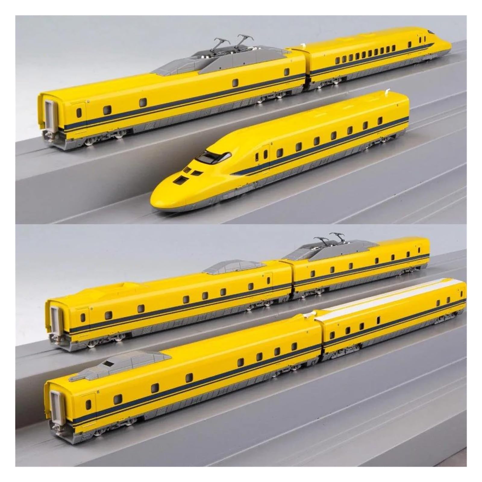 Tren a Escala Tipo N 1/160 para Modelo De Tren Serie 923 Coche Mantenimiento Línea Juego 7 Coches Amarillo
