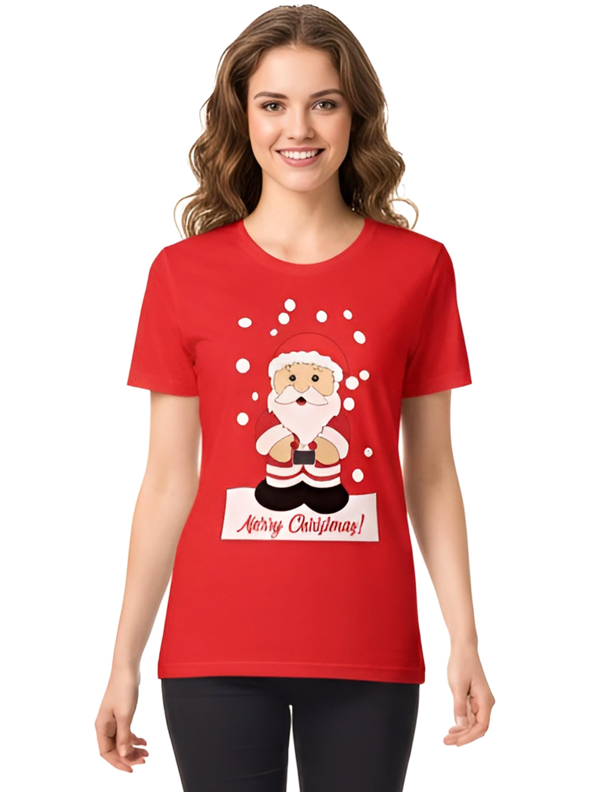 Love My Fashions Christmas Tshirts for Womens Xmas Party Shirts Festival Tshirts Snowmen Santa Fun Reindeer Jumpers