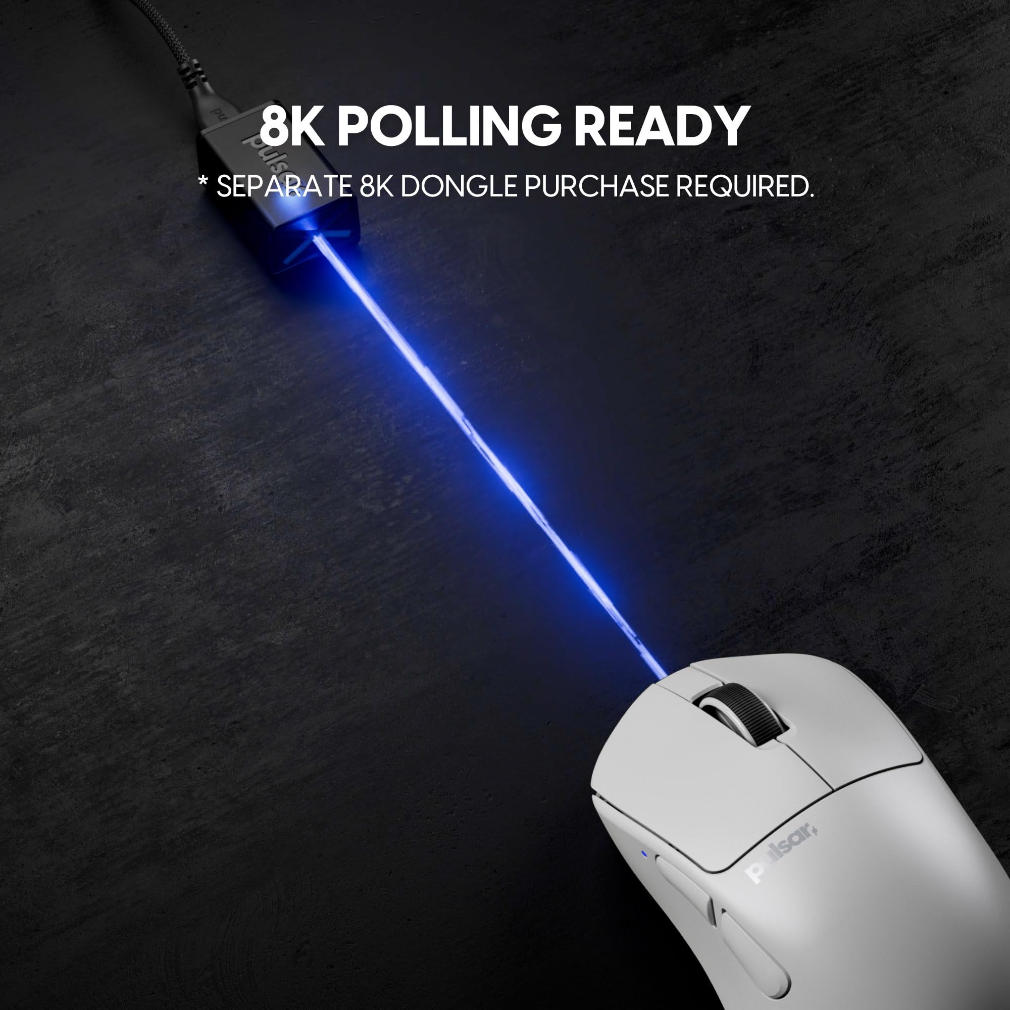 Pulsar Gaming Gears X3 Mysz Gamingowa Wireless, Średni, Biały | Ultralekka 1.94 oz (55g), Hybrid Ergonomiczna, Przełączniki optyczne, 32000 DPI, 750 IPS, 8k Compatible