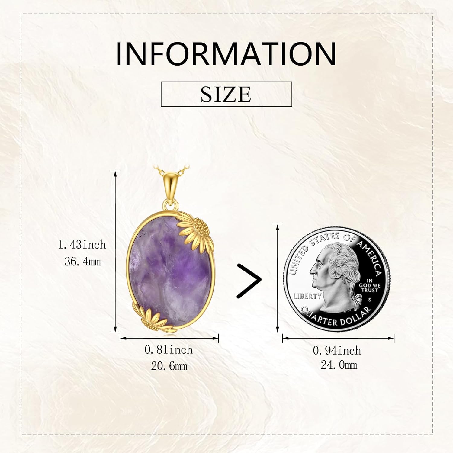 AXELUNA Sunflower Necklace Sterling Silver Daisy Amethyst Stone Pendant Necklace Sunflower Jewelry for Women Mom - Image 3