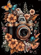 QAZWSX Diamond Painting Kits 5D Cameras and Butterflies Diamond Art with Accessories and Tools Camera Painting with Diamond Relaxation and Home Wall Decor 12x16inch