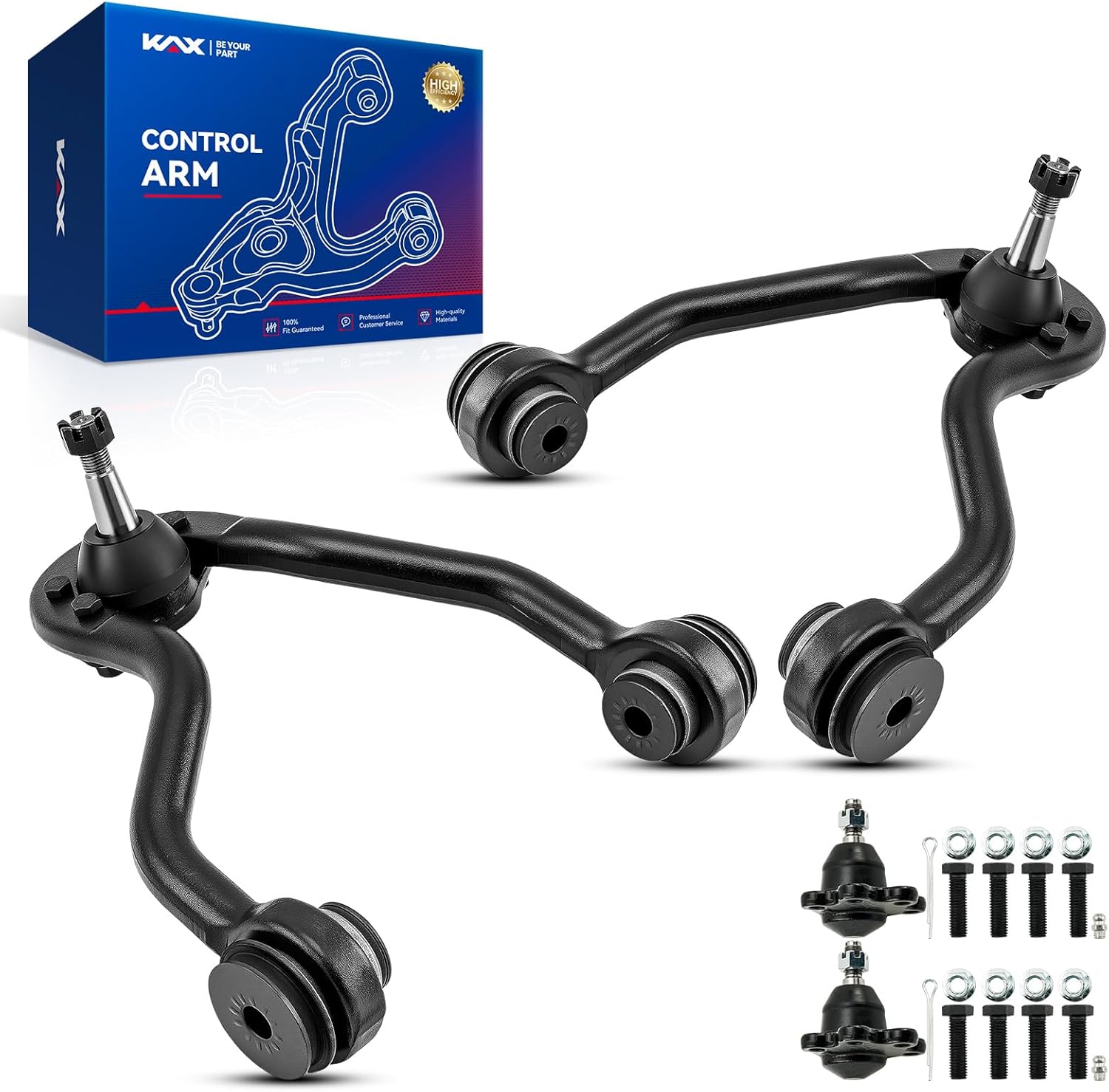 KAX Front End Suspension Kit for 4WD Front Control Arms Kit for Chevy Tahoe Astro GMC Safari Yukon K1500 K2500 Suburban, 2 Upper Control Arms 2 Lower Ball Joints RK620720 RK620719-4pcs
