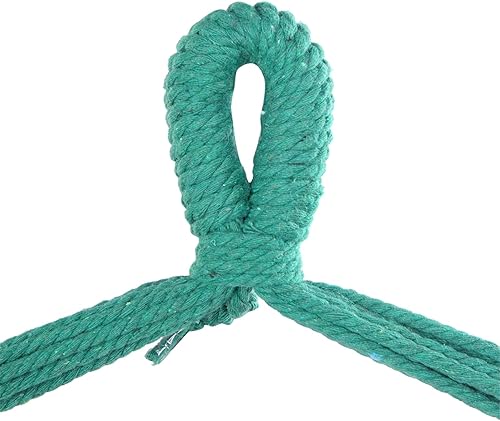 Miniatura 3 de Silla hamaca colgante de cuerda con 2 almohadas, cómodo y duradero, asiento de columpio con diseño de rayas, para interiores, exteriores,