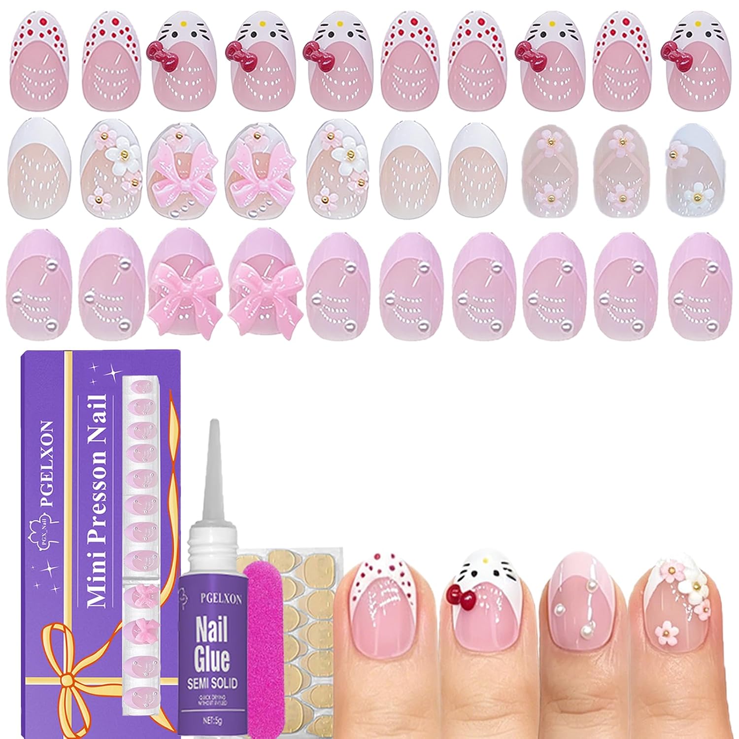 Trendy French Press on Nails for Kids | Fashion Nail Kit