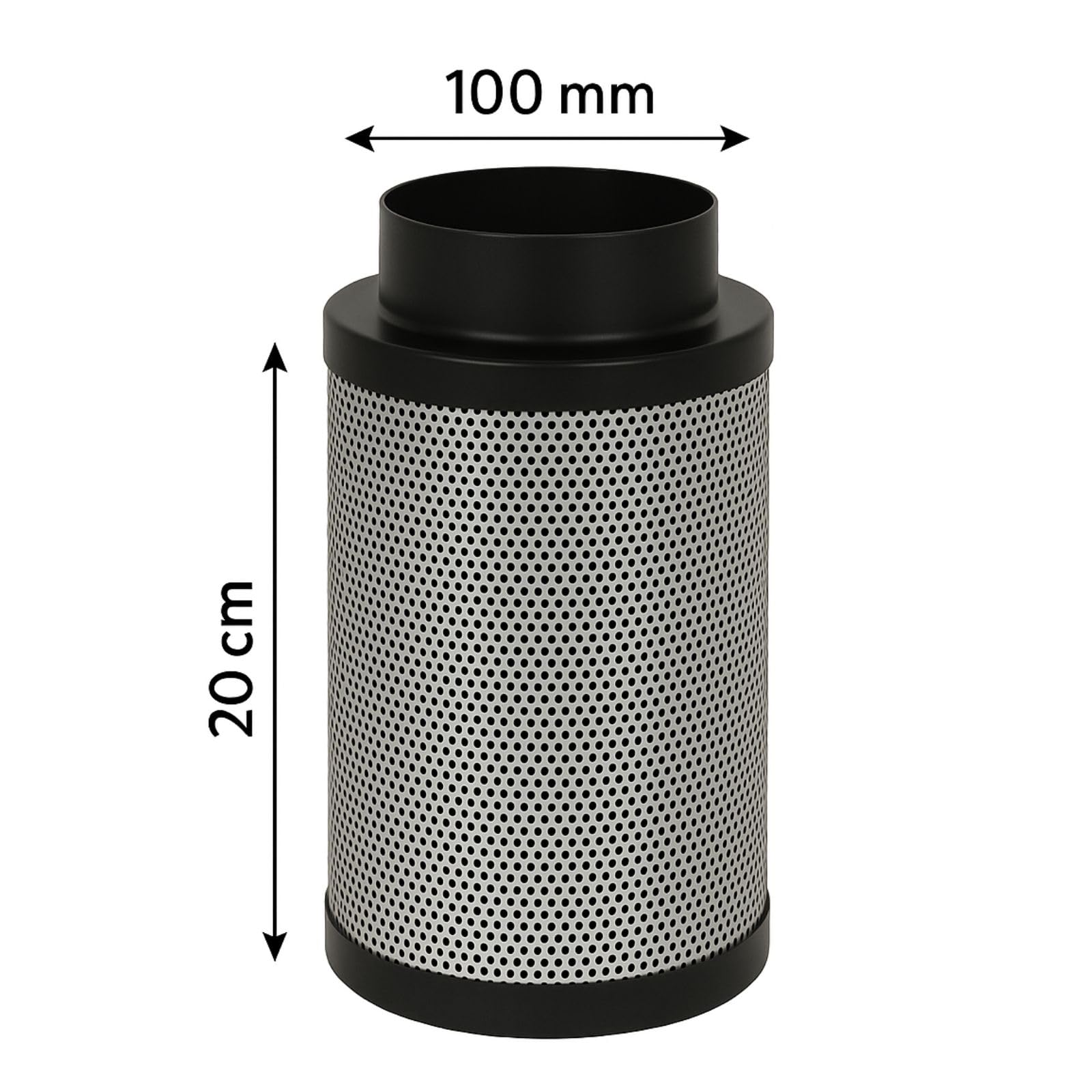 Weedness Airontek Filtro a Carbone Attivo Crescita 240 m³/h 100 mm 20 cm - Anti Odore Ventilazione Filtro Odore Filtro Estrazione Coltivazione Interna Esterna