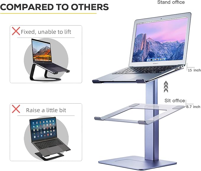Soporte ajustable para portátil de 13.3 a 17.3 pulgadas, elevador de pantalla miniatura 6
