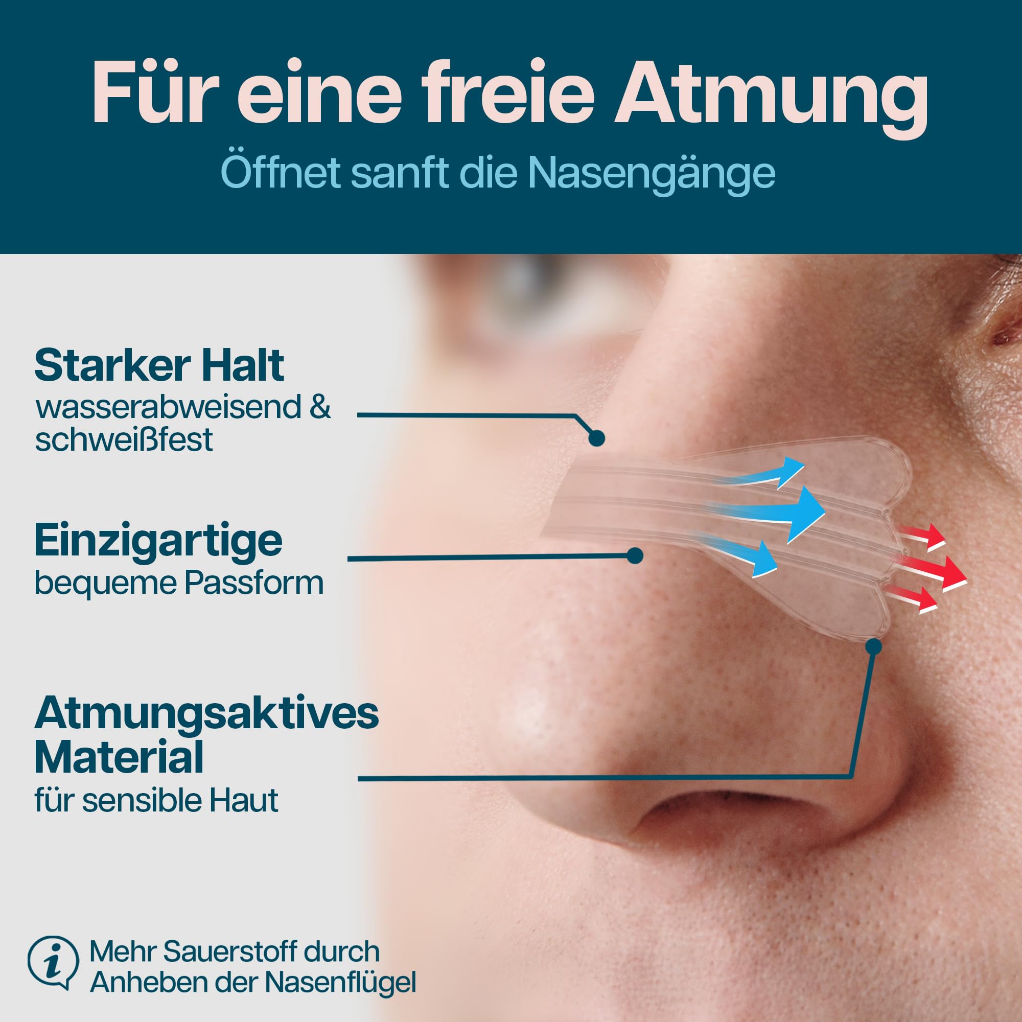 Sniffit Strisce Nasali Trasparenti Anti-Russamento – 180 Pezzi. Migliora la Respirazione nel Sonno & Sport – Cerotti Nasali per Dormire Meglio & Respirare Facilmente.