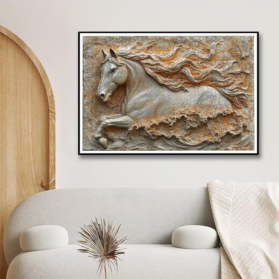 Puzzle 1500 Piezas, Puzzle Caballo con Caja Regalo, Animal Puzzles 1500 Piezas Adultos, Medidas: 87 x 57 cm, Rompecabezas Adultos de Madera, Rompecabezas para Decoración Hogar, Regalo Mujer, -6770