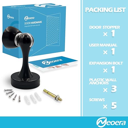 Vista 29 de Neoera Tope magnético de puerta (color níquel cepillado) Tope de puerta fuerte magnético para mantener la puerta abierta, antioxidante, resistente