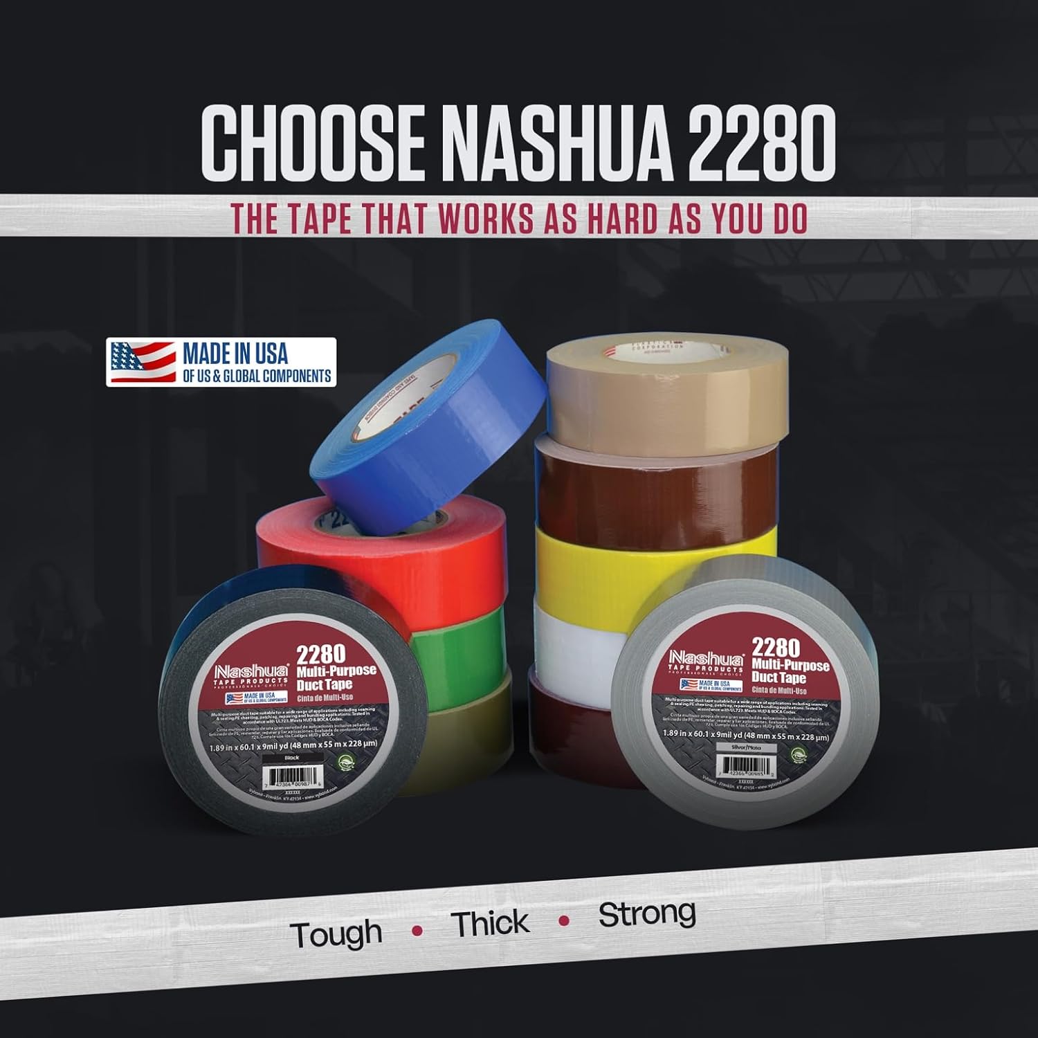 Nashua Polyethylene Coated Cloth General Purpose Duct Tape, 9 mil