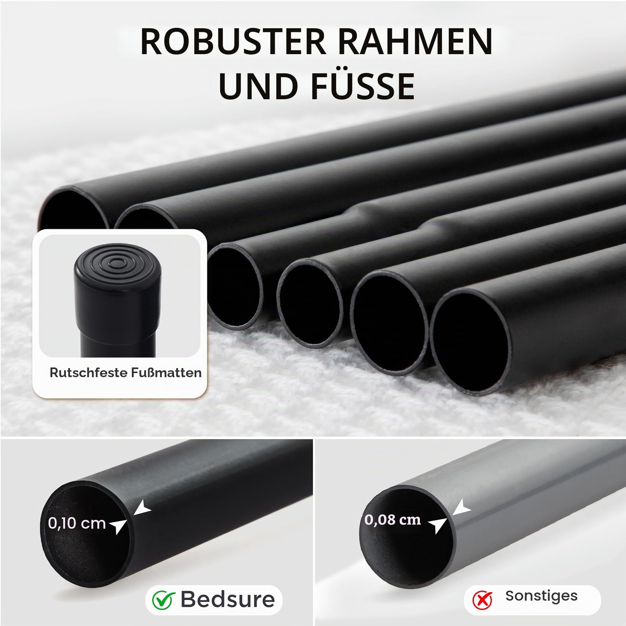 BEDSURE Hundeliege Outdoor Grosse Hunde - Hundeliege grau in und Outdoor Garten, für draußen Camping erhöhtes Hundebett, Größe in L 124x80 cm, höhe in 20 cm