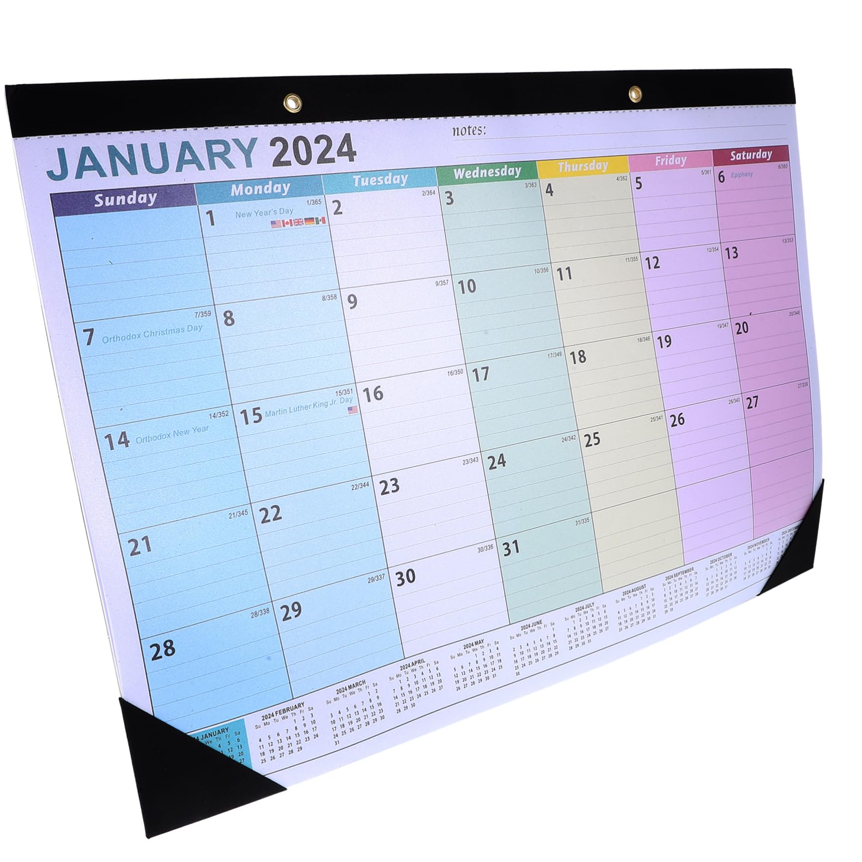 SEWACC 2stücke Hängender Wandkalender Monate Countdown Kalender Englisches Design Für Termine Und Organisation Im Büro Oder Zuhause Mit Platz Für Notizen Und