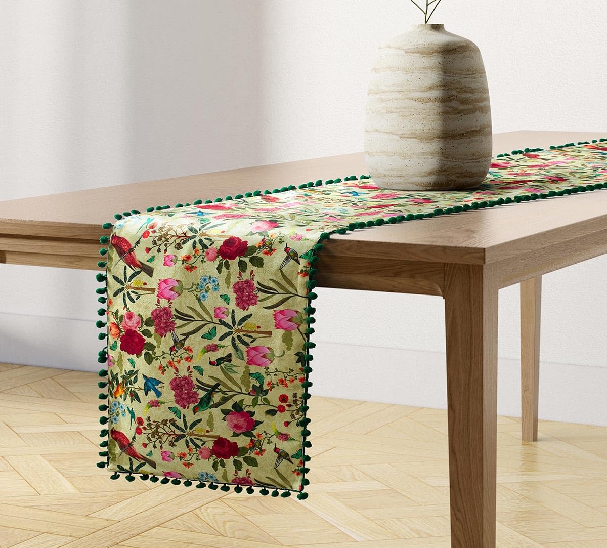 India Circus by Krsnaa Mehta Land Printed Micro Velvet 4 Seater Table and Bed Runner (56 x 14 inches) (B0CSSL71MN) Amazon Price History, Amazon Price Tracker