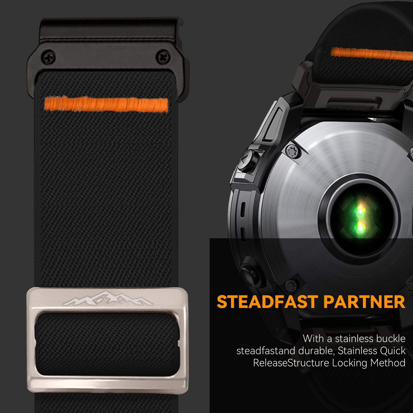 Chinbersky 26mm Nylon Cinturino per Garmin Feinx 6x/5x/7x Cinturino, Tessuto Regolabile Elastico Cinturino per Garmin Fenix 5X Plus,Fenix 6X Pro,Fenix3,Fenix3 HR, Discesa MK1/Mk2/Mk2S, Enduro/Enduro 2