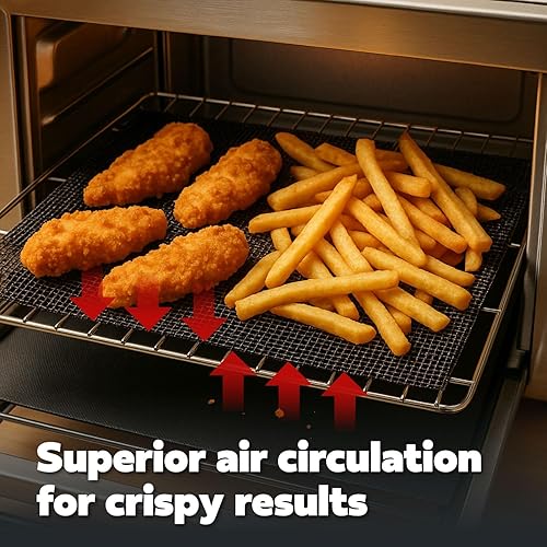 Miniatura 3 de Cooks Innovations Juego de revestimiento antiadherente y crujiente para horno tostador, obtén alimentos crujientes cada vez, fácil de limpiar, hoja