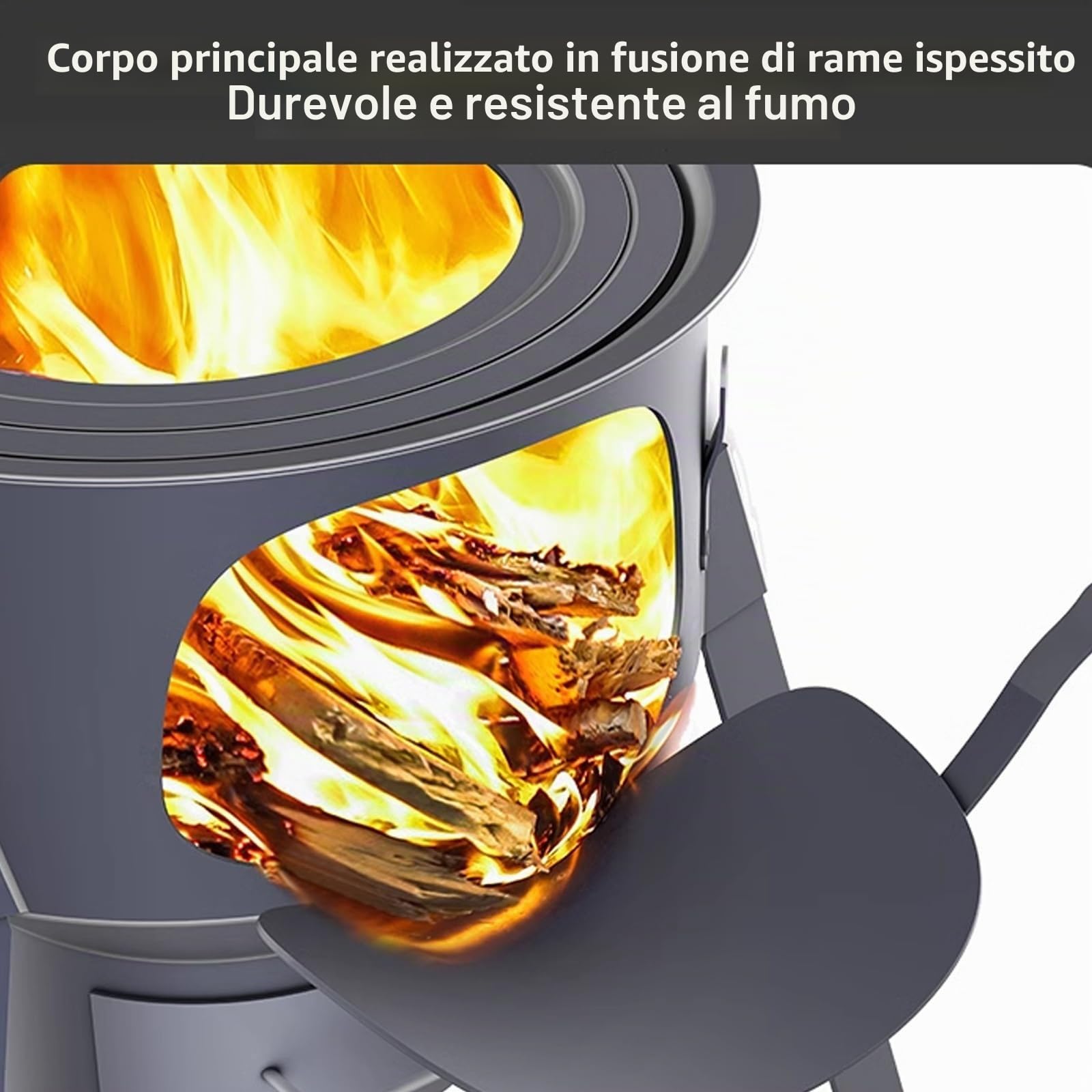 Stufa a legna con griglia - Staccabile, fornello da campeggio per legna da ardere per cucinare all'aperto - Grande stufa a razzo da campeggio con canna fumaria - Accessorio per barbecue da giardino