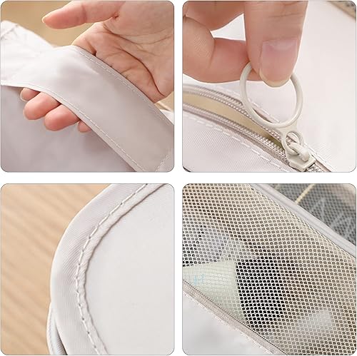 Miniatura 7 de Neceser con gancho colgante de malla con 4 compartimentos enrollables, bolsa de almacenamiento de viaje para viajes, cuidado personal, bolsa