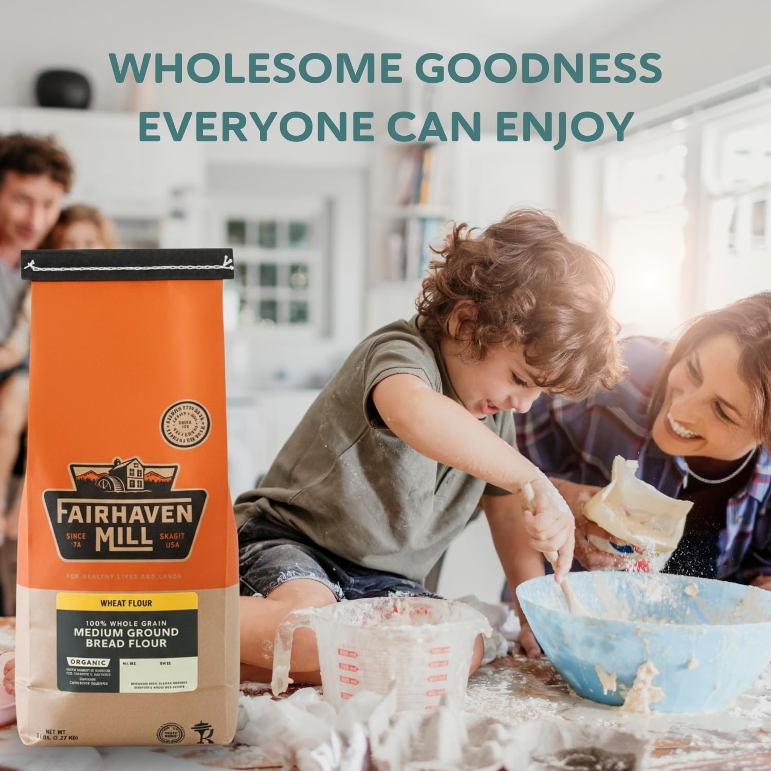 Fairhaven Mill Organic Medium Ground 100% Whole Grain Bread Flour - Non-GMO, Rich in Fiber & Protein - Perfect for Rustic Artisan Loaves, Rolls & Chewy Breads - USA Grown & Milled - 5 lb Bag - Image 5