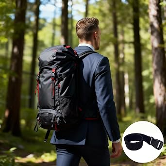 Backpack Straps with Buckles, Adjustable Chest Strap, Black 2 Pcs